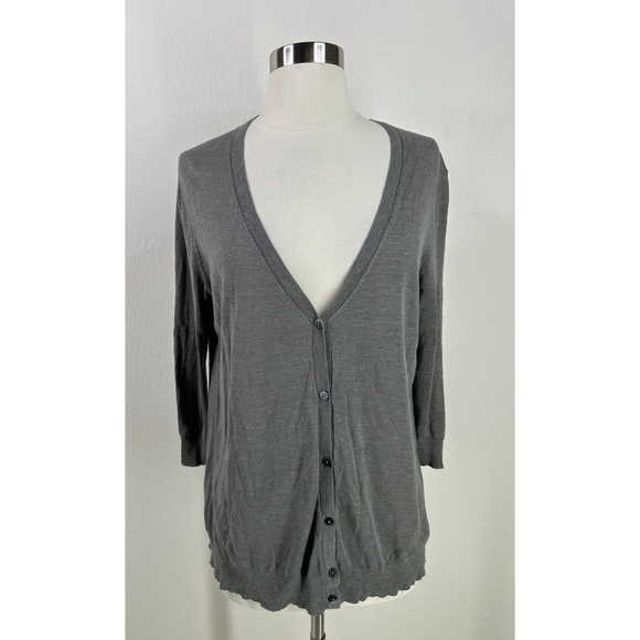 Ann Taylor Silk Blend V-Neck Button Down Cardigan - Picture 1 of 11